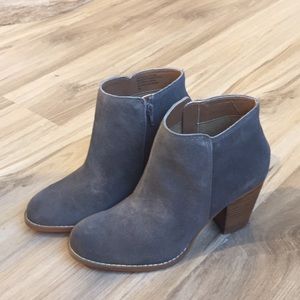 NWT, never worn, heeled grey booties.